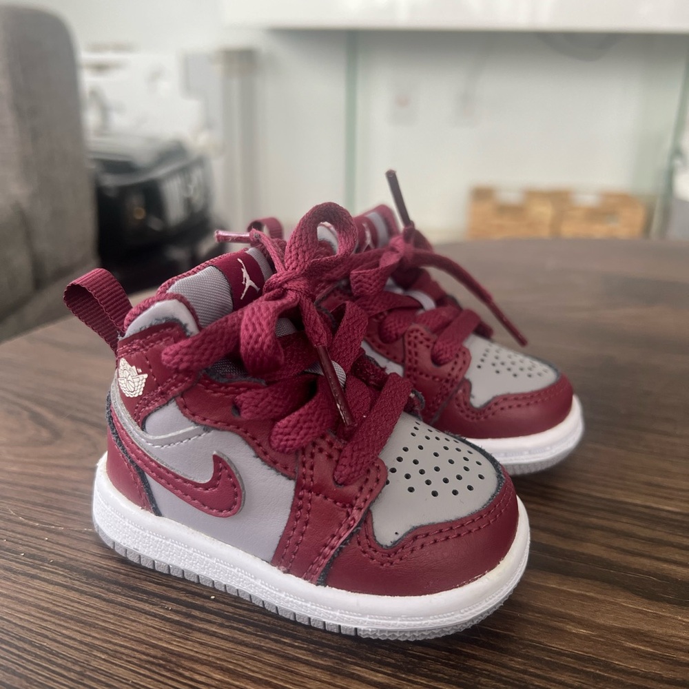 Nike Kids Burgundy and Gray Sneakers